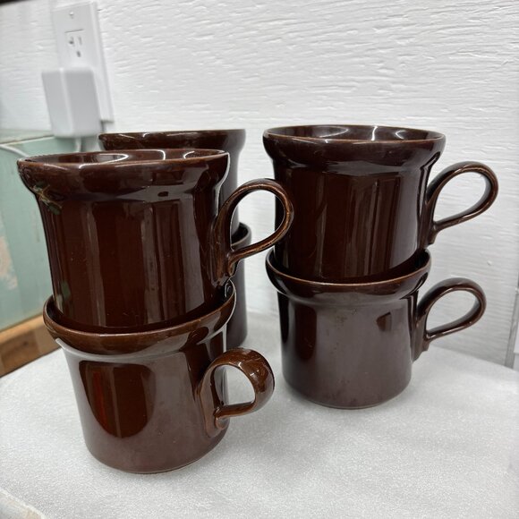 Terracraft International Mugs Set of 6 MCM Fluted Rim- Discontinued - Picture 2 of 12